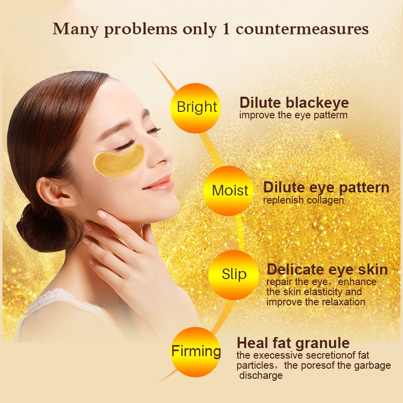 5/10/20/30 Pairs Crystal Gold  - огляд і ціна Sheet Mask Collagen