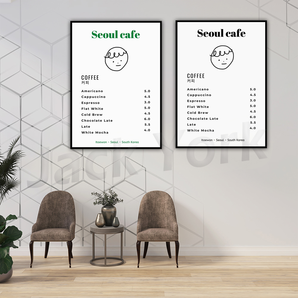 Seoul Cafe Print Wall Art Prin - огляд і ціна Korean Lifestyle Aesthetic