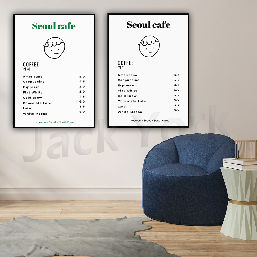 Seoul Cafe Print Wall Art Prin - огляд і ціна Korean Lifestyle Aesthetic