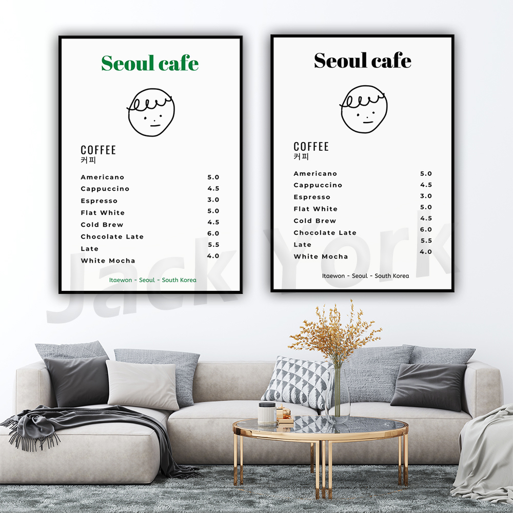 Seoul Cafe Print Wall Art Prin - огляд і ціна Korean Lifestyle Aesthetic